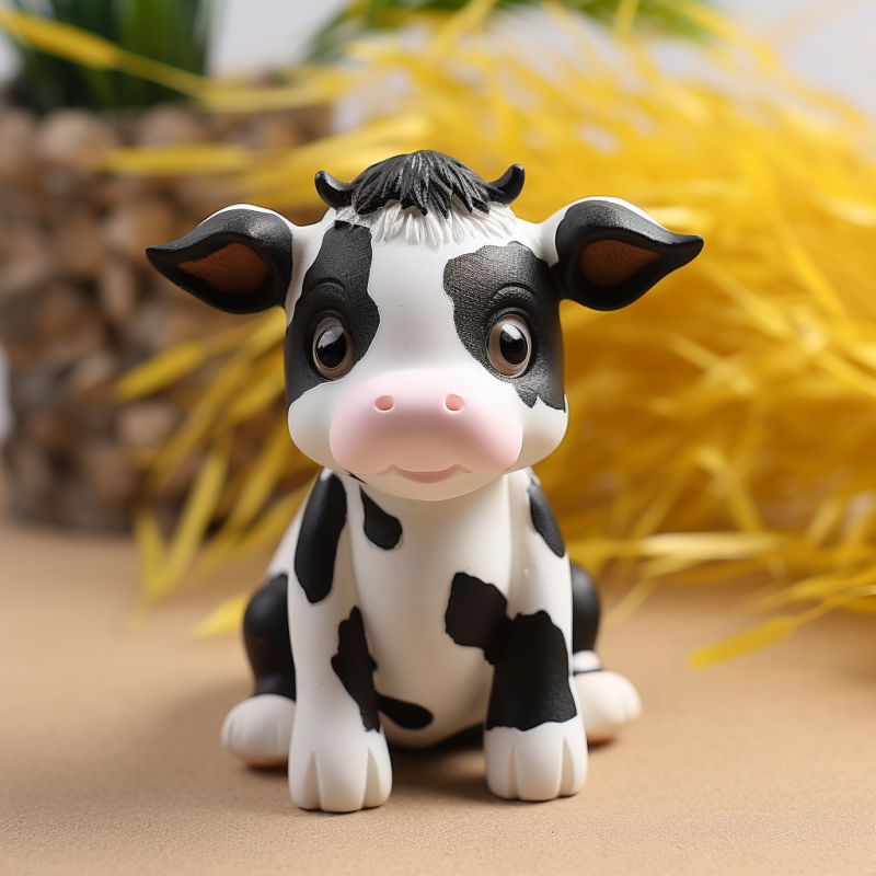 小奶牛玩具代加工 PVC公仔盲盒立體樹脂定制廠家