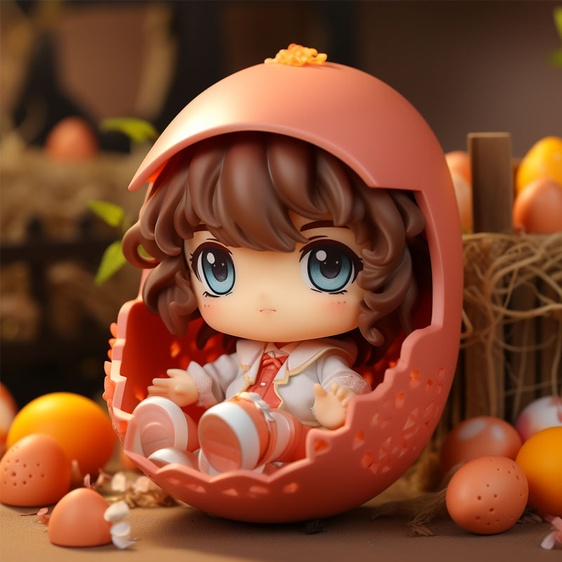 破殼蛋可愛(ài)吉祥物擺件手辦紀(jì)念品娃娃