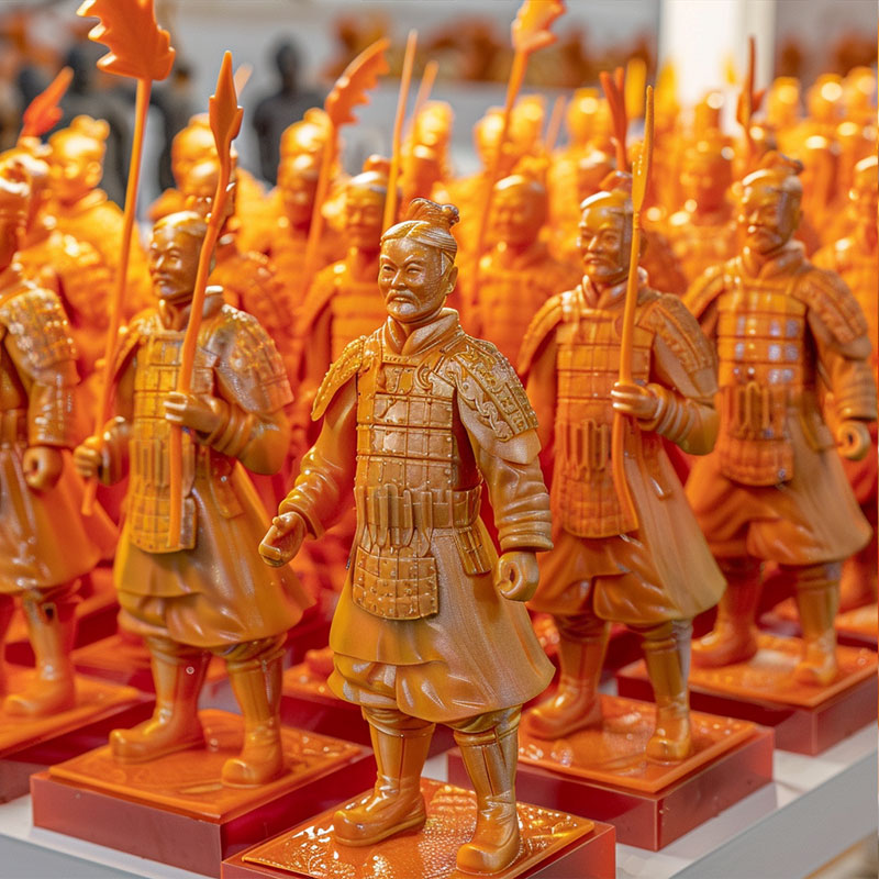 創(chuàng)意文旅兵馬俑迷你塑料搪膠擺件西安秦始皇士兵模型