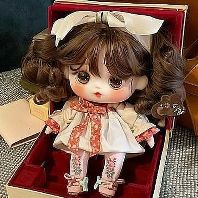 定制棉花娃娃公仔可愛卷發(fā)女孩換衣服打扮過(guò)家家兒童睡覺陪伴玩偶