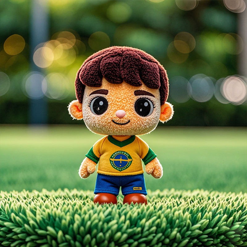 定制巴西足球毛絨玩具兒童玩耍可愛(ài)紀(jì)念人偶出口巴西歐美玩具