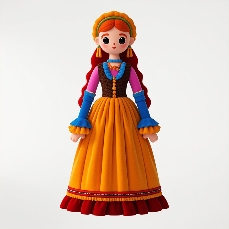 廠家定制毛絨玩偶西班牙國(guó)慶日傳統(tǒng)服裝人偶迷你公仔娃娃批發(fā)