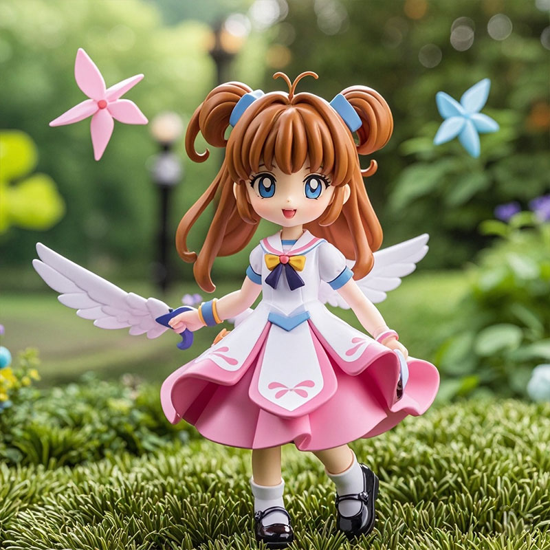 開(kāi)模定制魔法櫻動(dòng)漫人物手辦模型桌面擺件高度還原pvc塑膠手辦