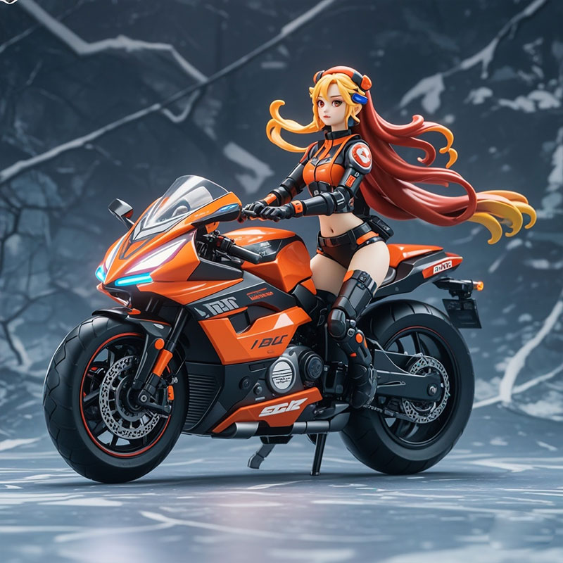 定制火箭機車少女摩托載具特種兵游戲人物手辦模型PVC塑膠玩具